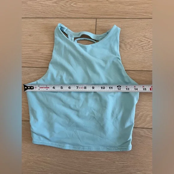 ALO yoga movement cropped sports bra tank top sea glass blue size medium - Picture 5 of 6